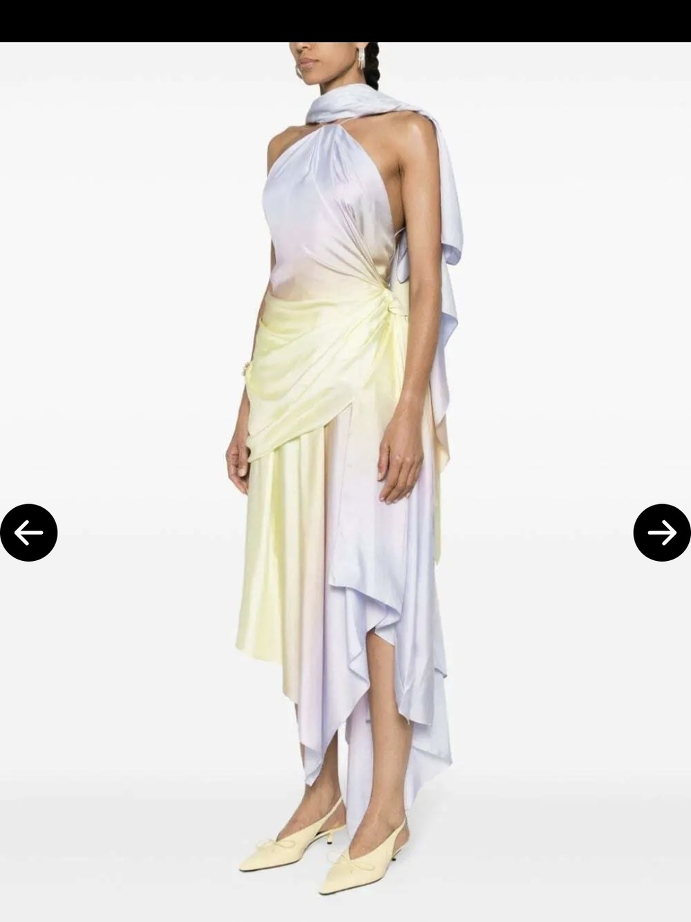 Zimmermann Harmony Pastel Lavender and Lemon Asymmetrical Halter Dress 0P NwT